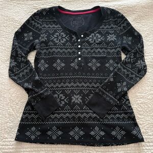 Jane & Bleecker Black Thermal PJ top